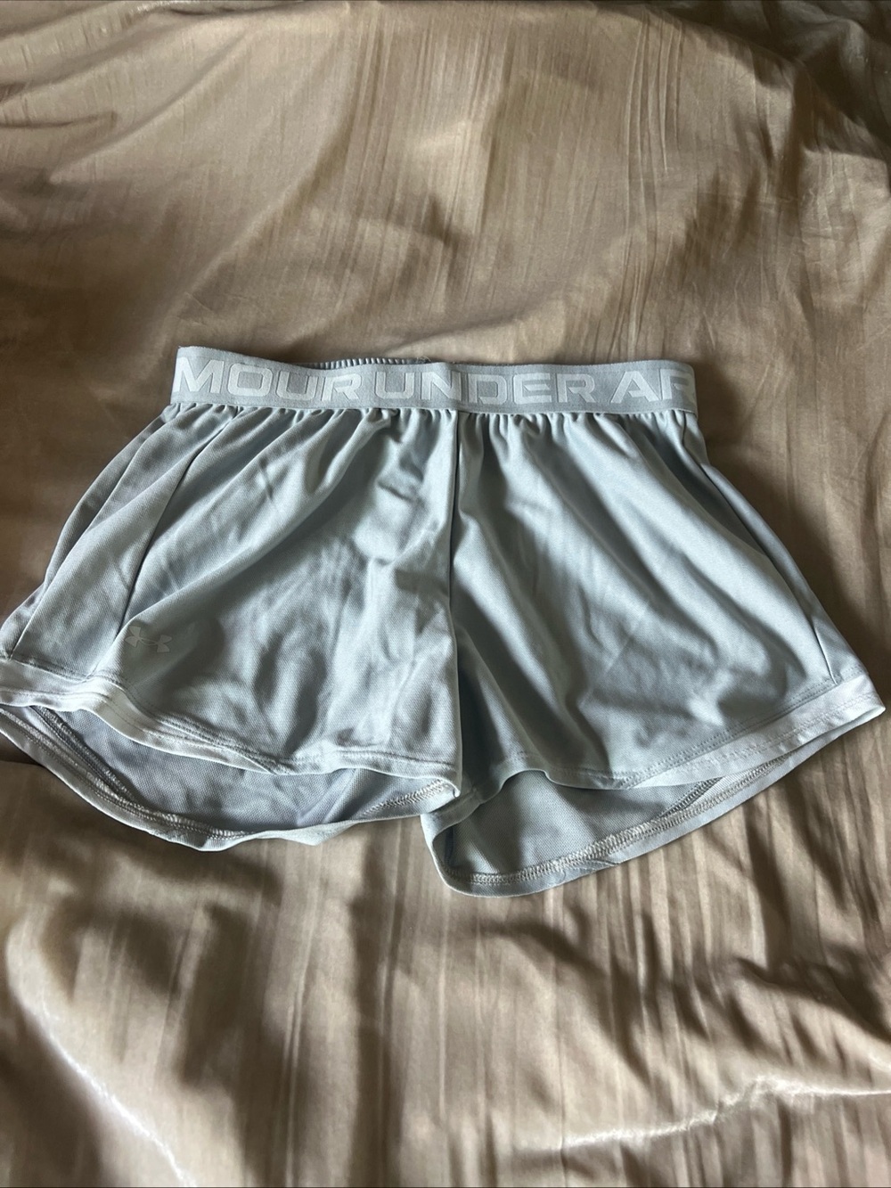 Under Armour Play Up 2.0 Shorts Womens Small Mod Grey Mesh Training Active